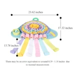 b2e33dec8f76fb78d9b9057f847d4fb2 Size reference and layout view of jellyfish-shaped snuffle mat