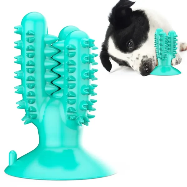b440868e33802bdbfa05f993c3f6a225 Cactus shape dog toothbrush chew toy for dental cleaning, wholesale pet supplies bulk