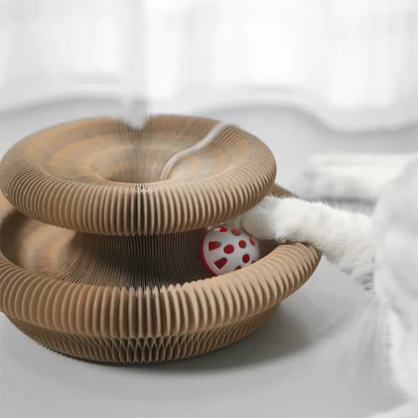 c30358291e7f7de3cf5ddf3a874b690a Cat playing with accordion interactive scratching board with bell