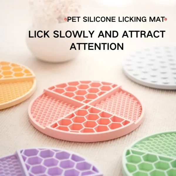 c373fe0aca243c24dc31a372605b6014 Non-slip base silicone pet licking plate for grooming and feeding