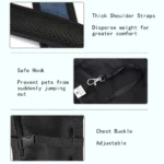 cc56bd4735325e89b6c5aa3d05d30bd6 Adjustable shoulder straps and secure zipper design on pet bag