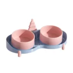 cd19fc696204027434332249fcba72d0 Pink ceramic tilted double pet bowl elevated feeding dish for cats and dogs