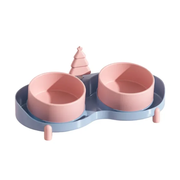cd19fc696204027434332249fcba72d0 Pink ceramic tilted double pet bowl elevated feeding dish for cats and dogs