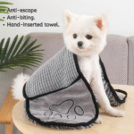 e7d8bd1a6415ce05a881b914c485e491 Pet owner drying dog with ultra-soft microfiber towel after bath