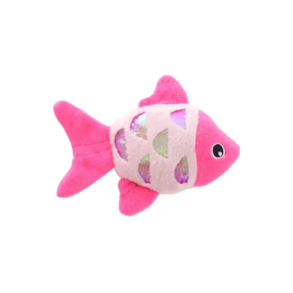 f12926b1c7c3f7f70fbc69bb4b606fab Plush Fish Cat Toy Pink Color Option