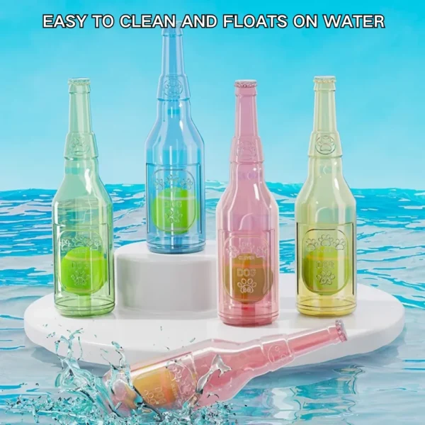 f48b891607d1f84c8dcd660671bcad53 Squeaky Bottle Dog Toy Demonstrating Chewing and Floating Functions