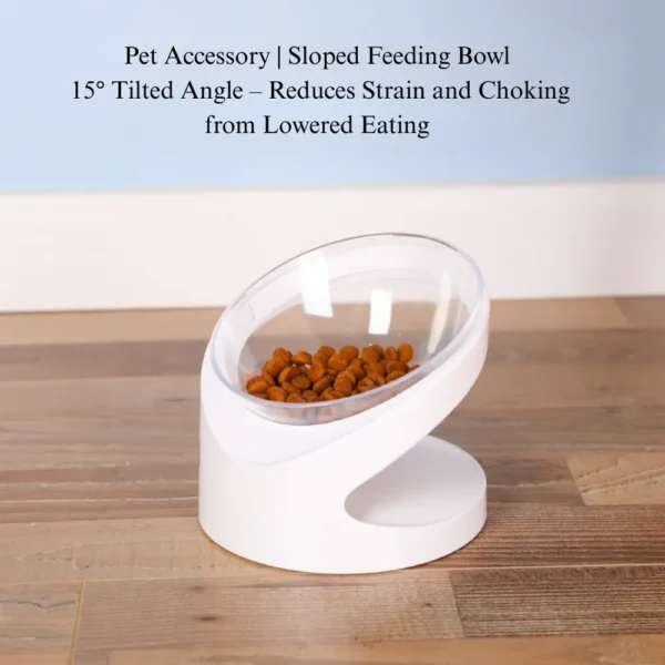 fd3b2a25fef8ac831c6afbe2415da88e Anti-spill raised cat bowl showing stable base and tilted structure
