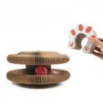 Wholesale accordion cat scratching board with red bell ball