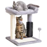10001 Grey small cat tree tower with 4-in-1 scratching post and kitten play platform for wholesale pet stores.