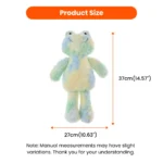 10002 Size chart of colorful frog plush dog toy with length measurement