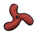 Product specification chart for 4 assorted dog training toys: Bone, Triangle, U-shaped, V-shaped