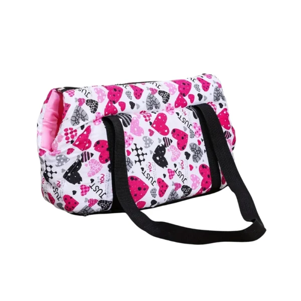 10002 Pet Shoulder Carrier Bag in Color C with Patterned Fabric and Long Straps