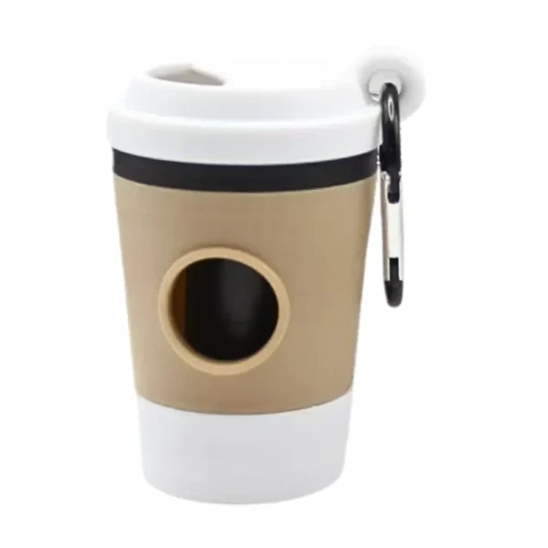10002 White Coffee cup style pet waste bag dispenser front view