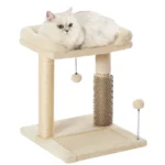 10002 Beige small cat tree tower for kittens with scratching posts and play toys – bulk pet supply.