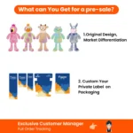 10006 Individual packaging of colorful frog plush dog toy for retail display