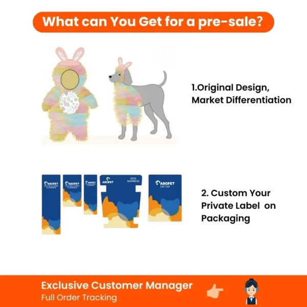 10007 Individual retail packaging for colorful plush bunny dog costume.”