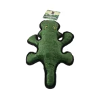 Squeaky crocodile dog toy showing built-in squeaker and bite-resistant plush fabric