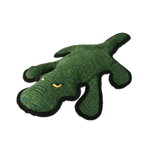 Durable squeaky crocodile dog chew toy – green plush animal shape pet toy wholesale by PETBW