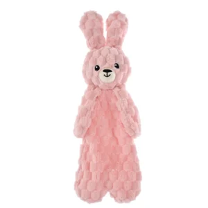 Plush Easter bunny dog toy with squeaker and soft flat body for dogs