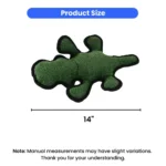 d45e6d61bdc834bc41a77c49499eed91 Size comparison chart of crocodile squeaky dog toy for small, medium, and large dogs