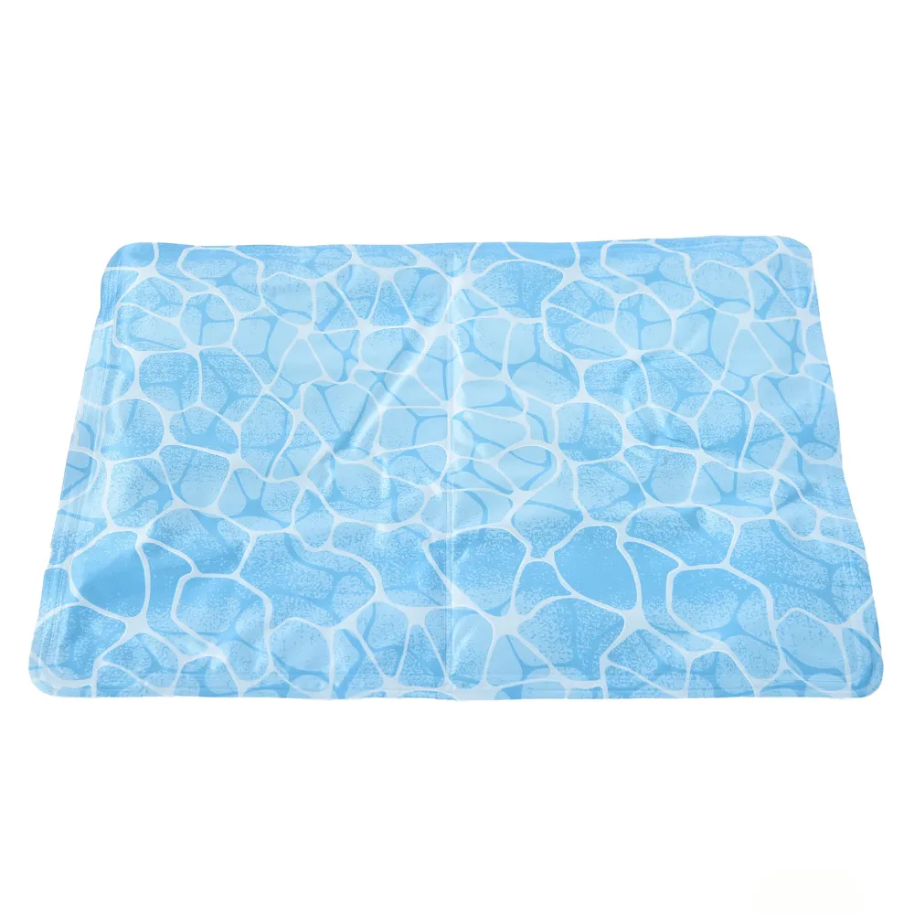petbw.com Water Wave Cooling Mat M Size for dogs and cats, blue PVC-coated cooling pad with summer design