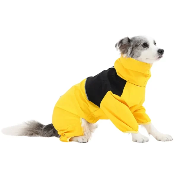 10001 Waterproof windproof full-body dog jacket in yellow for medium and large breeds