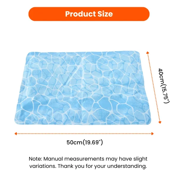 10002 M Size measurement chart for petbw.com Water Wave Cooling Mat for pets