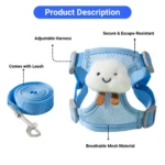 10004 Close-up view of breathable mesh fabric on the small pet harness.