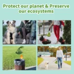 10005 Dog owner using biodegradable poop bag outdoors