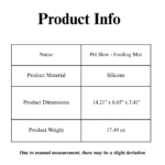 10006 Dimensions of the grass-like silicone slow feeder mat with length and width labels
