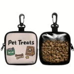 10001 Portable pet treat pouch with zipper and clip for dog training and walking
