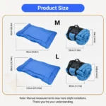 10003 Foldable dog bed size chart – portable dog sleeping mat dimensions for small and medium dogs