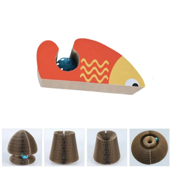 10003 fish shape cardboard cat scratcher