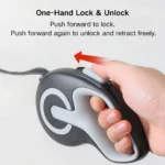 10004 one-touch control retractable dog leash lock and unlock function