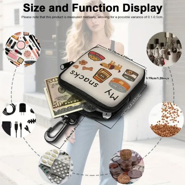 10006 Pet snack pouch clipped to leash for easy access during dog walking