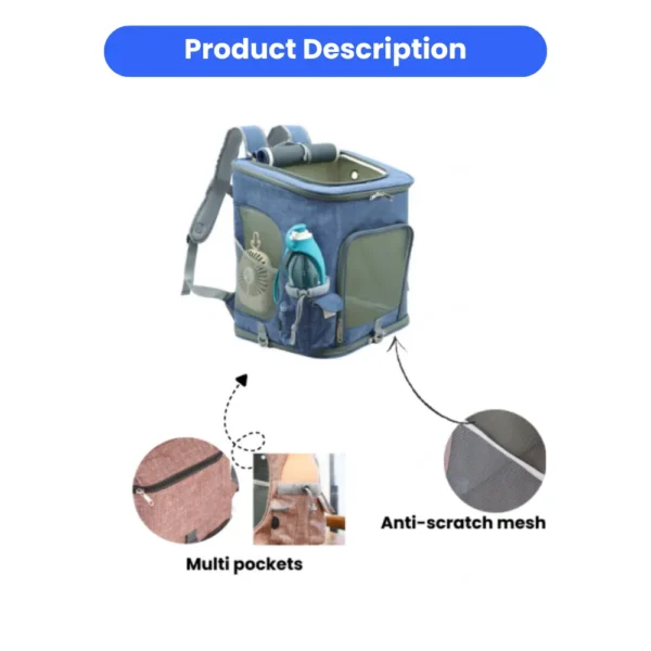 10007 Breathable mesh entrance of pet backpack carrier for cats