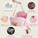 10009 Quilted soft padding detail of 3-in-1 pet carrier bag