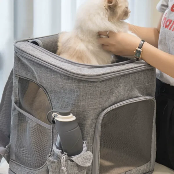 10009 Multifunctional pet backpack carrier with side storage pockets