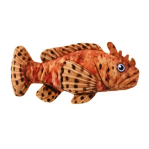 realistic stonefish plush dog toy with squeaker durable soft design
