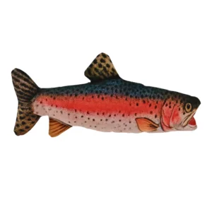 realistic rainbow trout plush dog toy with squeaker durable soft design