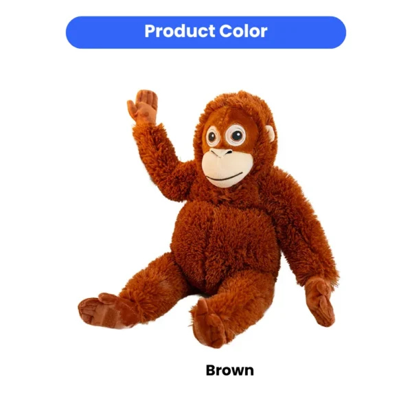 10003 Close-up of Soft Faux Fur and Secure Stitched Eyes on Orangutan Dog Toy